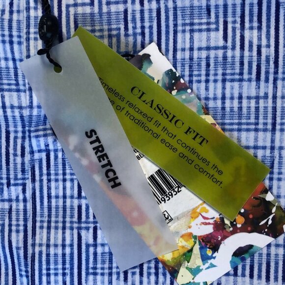 Robert Graham Mens Small Blue Geometric Woven Button Up Dress Shirt NWT - Picture 7 of 10